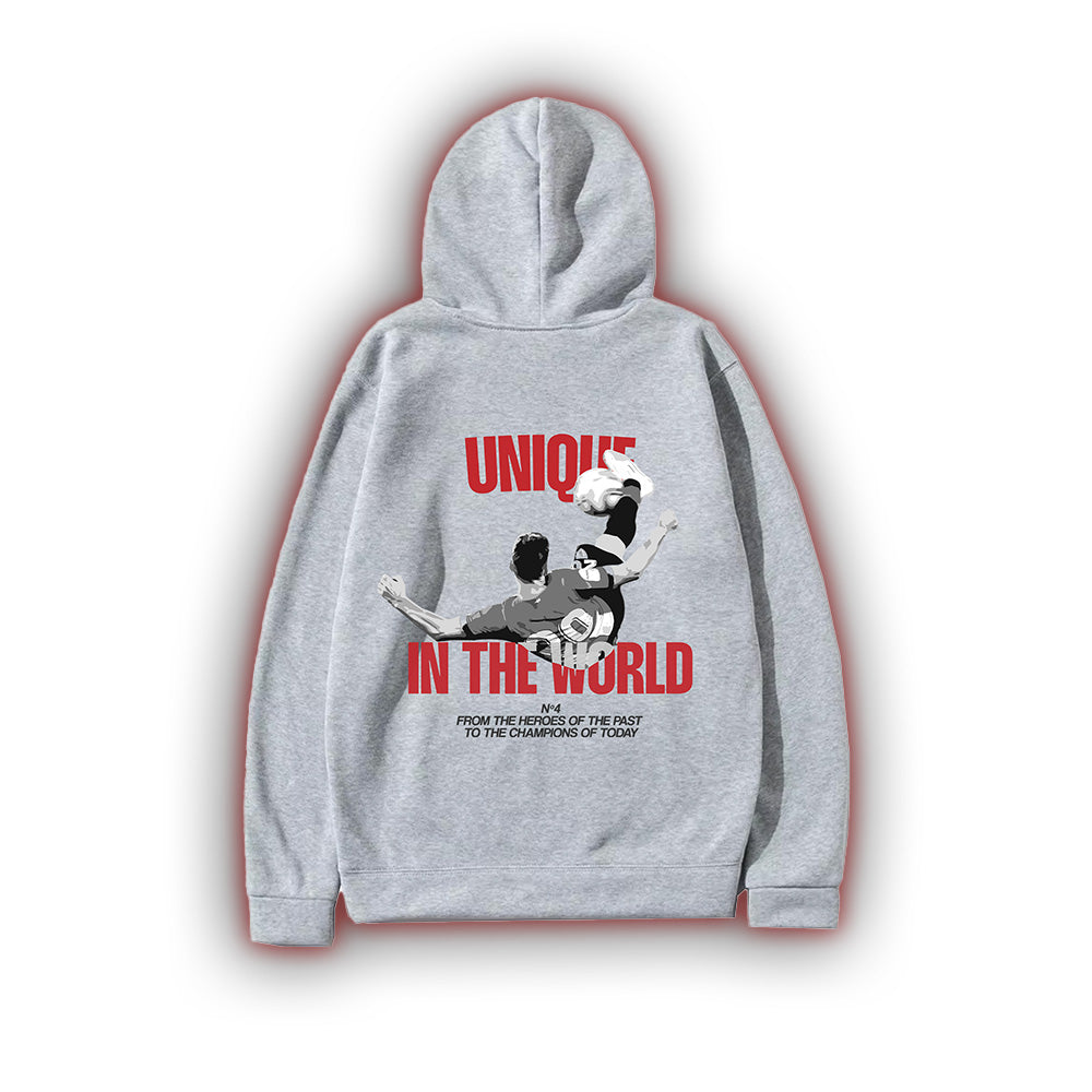 Nº 4 UNIQUE IN THE WORLD CAP HOODIE - GRAY PREMIUM QUALITY