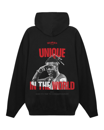 Nº 3 UNIQUE IN THE WORLD CAP HOODIE - BLACK - Selvägea