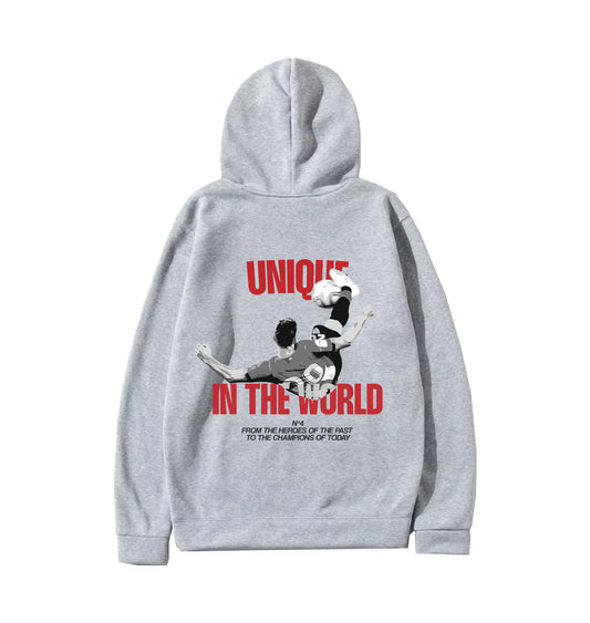 Nº 4 UNIQUE IN THE WORLD CAP HOODIE - GRAY