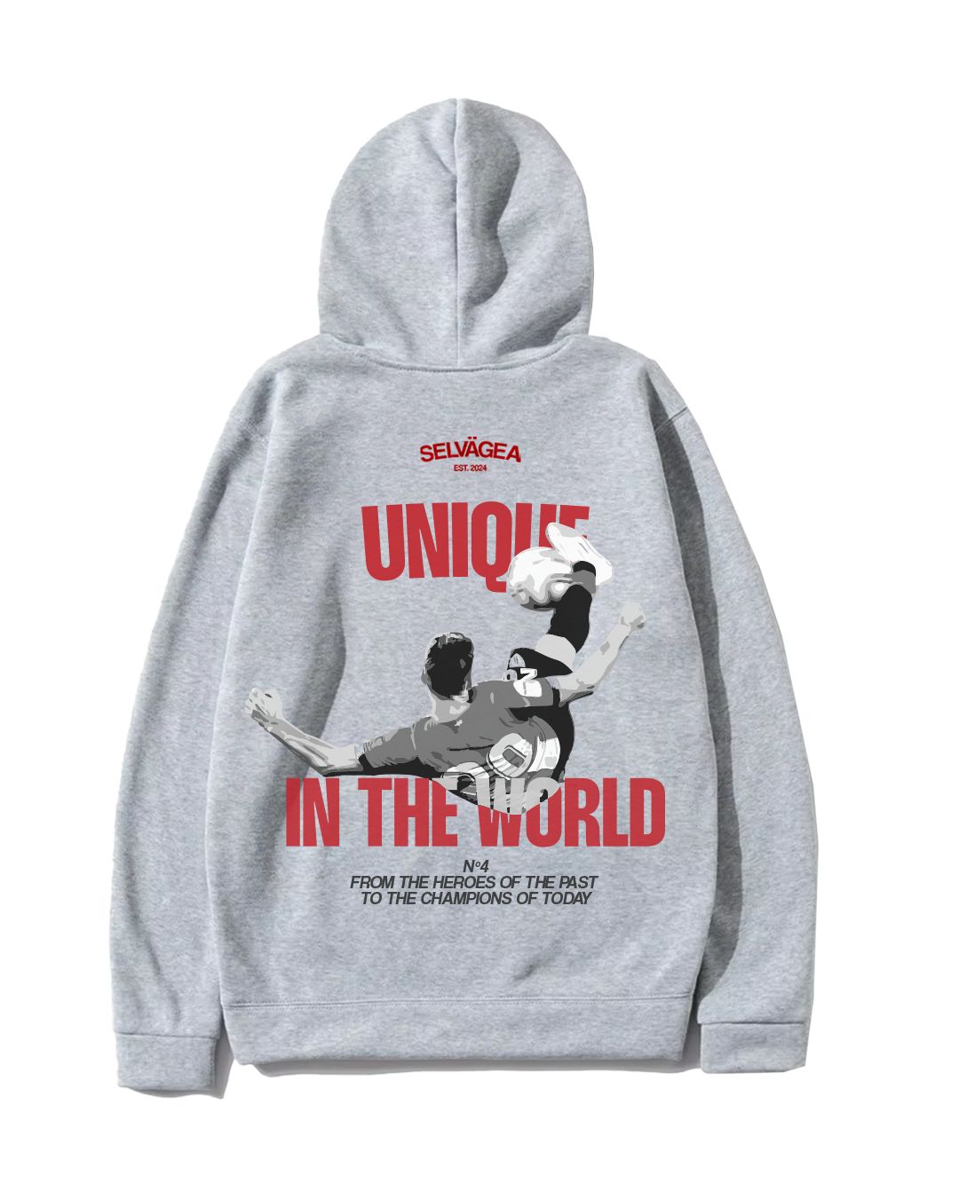 Nº 4 UNIQUE IN THE WORLD CAP HOODIE - GREY