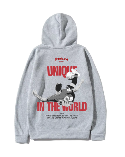 Nº 4 UNIQUE IN THE WORLD CAP HOODIE - GREY